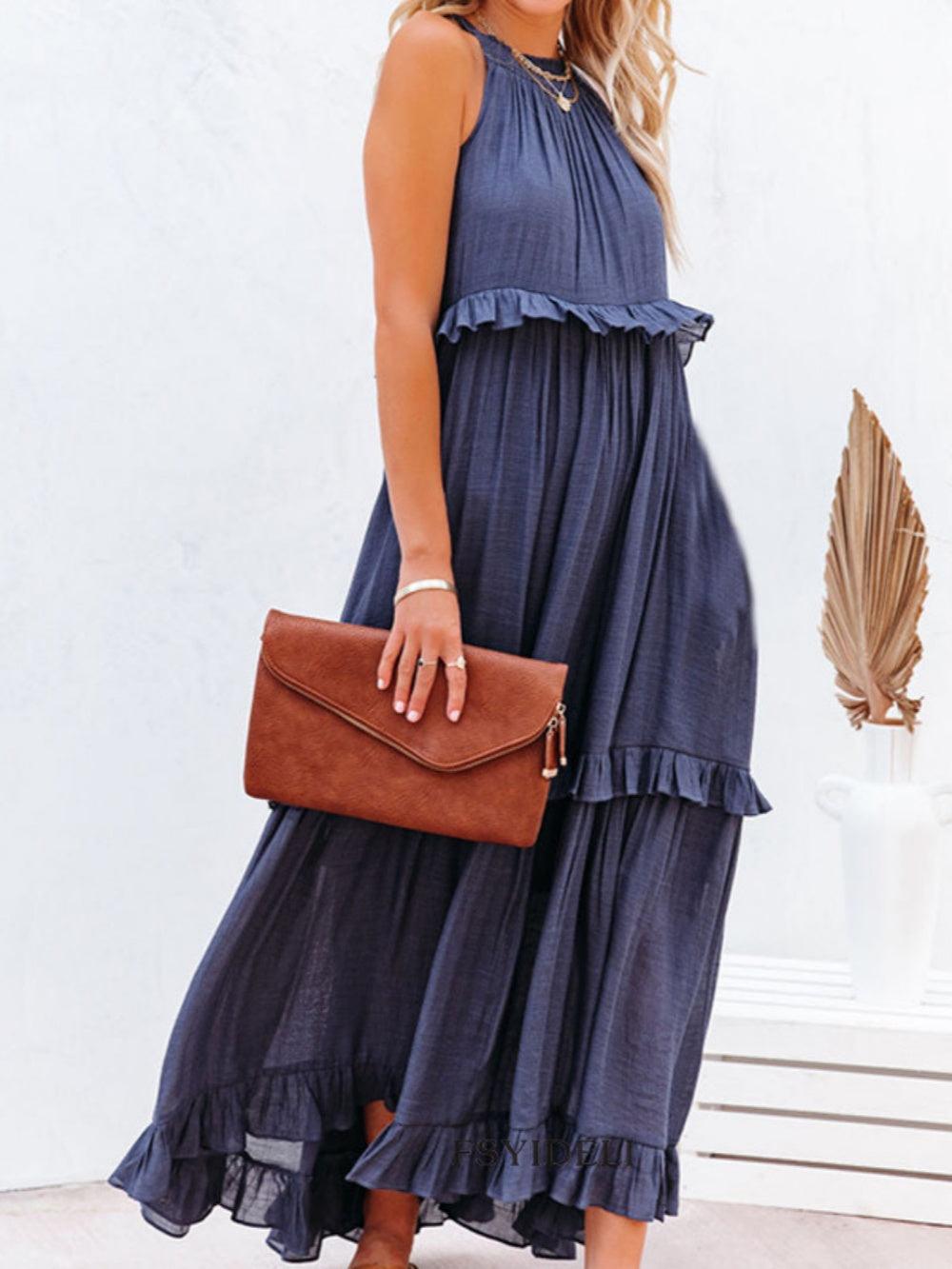 Long floor-length cake dress