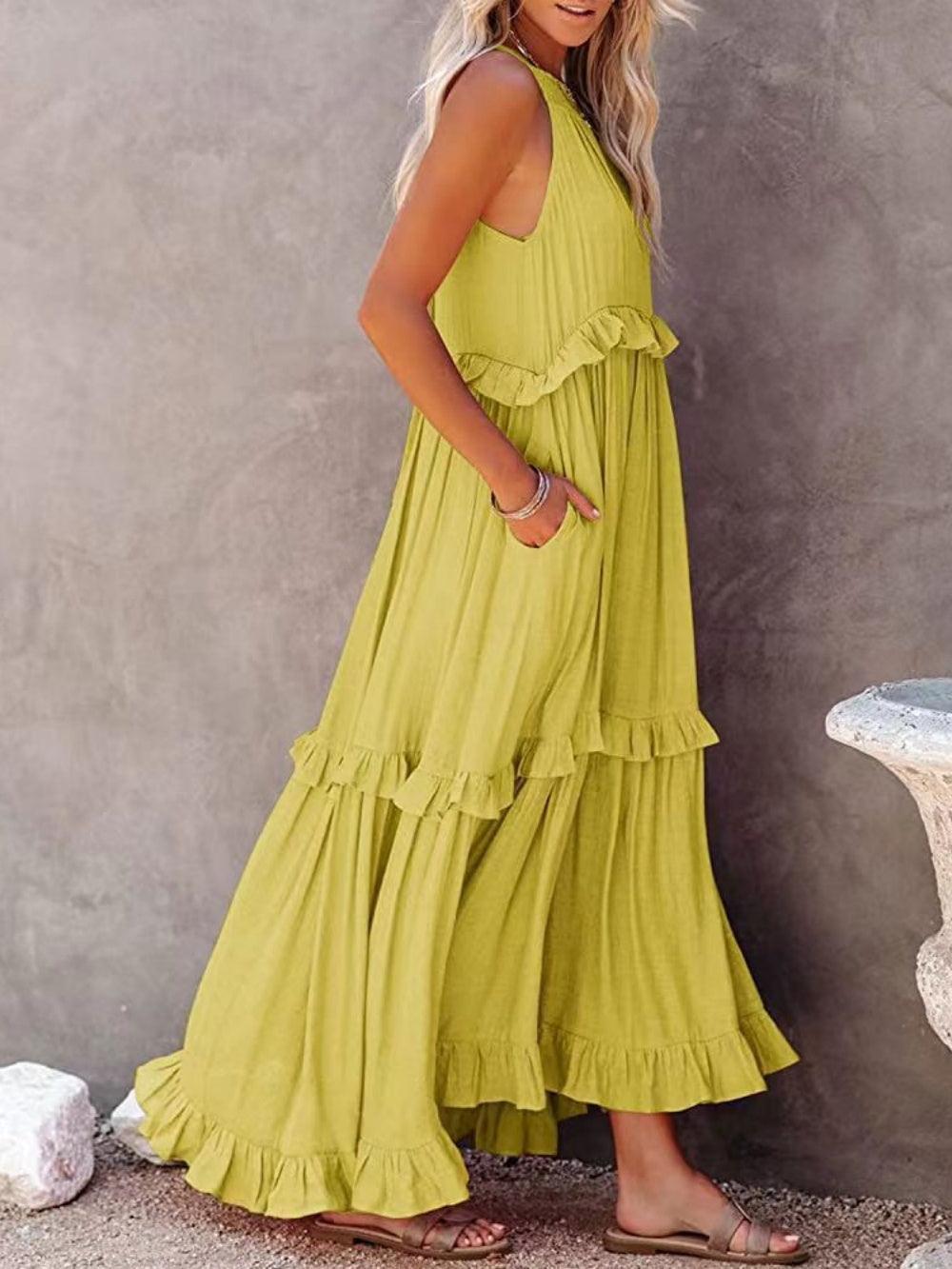 Long floor-length cake dress