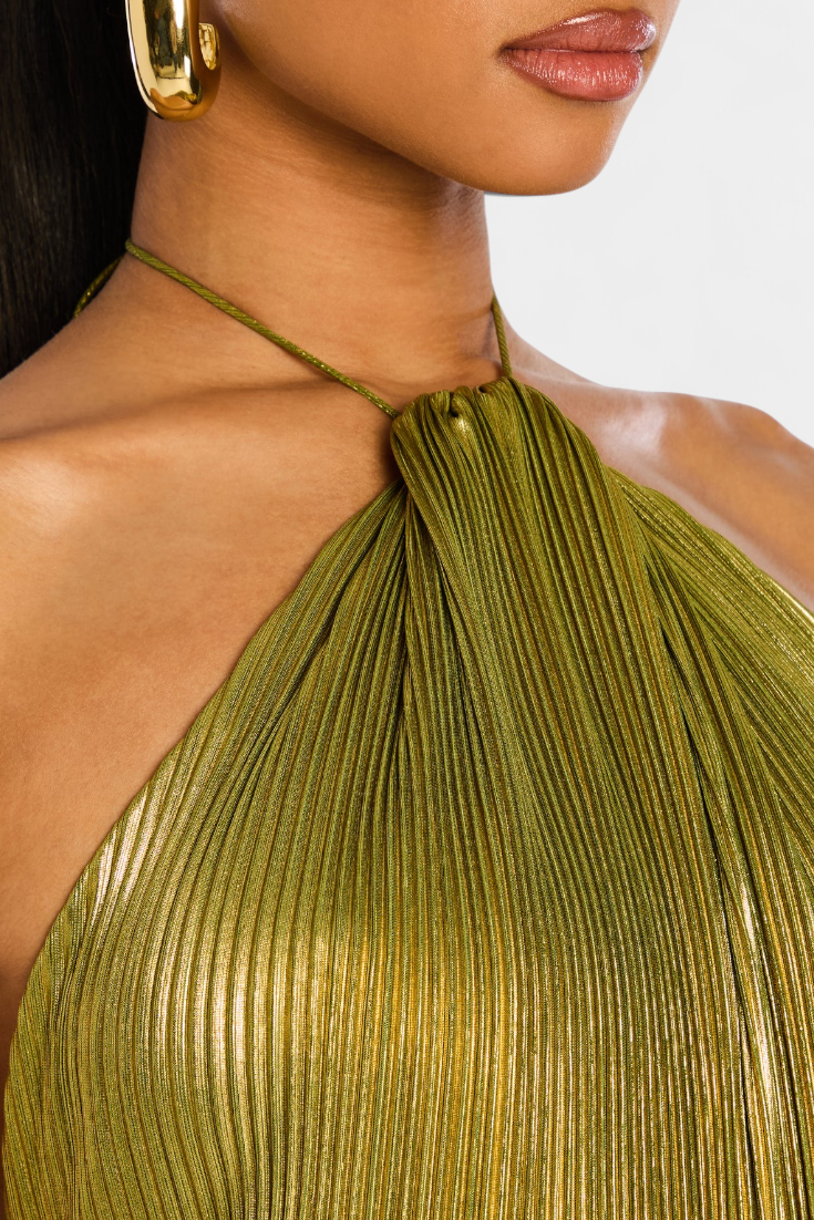 Lorette | Open-Back Metallic Dress