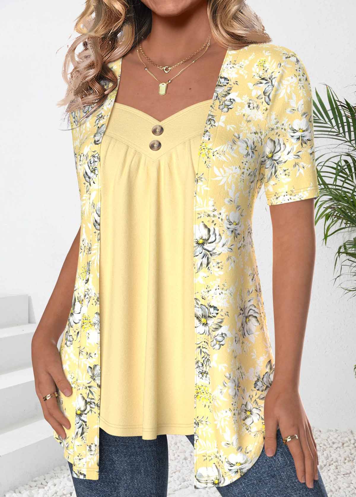 Veron | Modern Floral Top