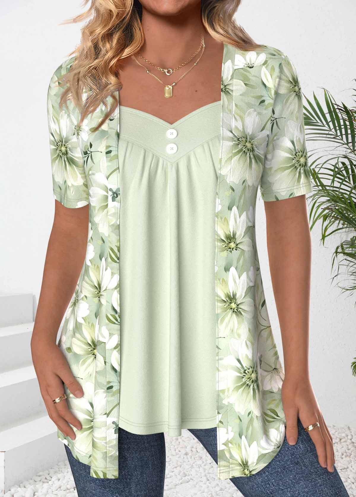 Veron | Modern Floral Top