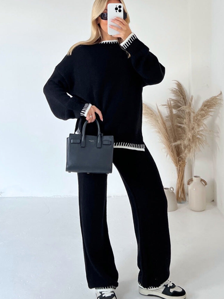 Knitted Set | Two-Piece Women's Set with Sweater and Pants | EVI