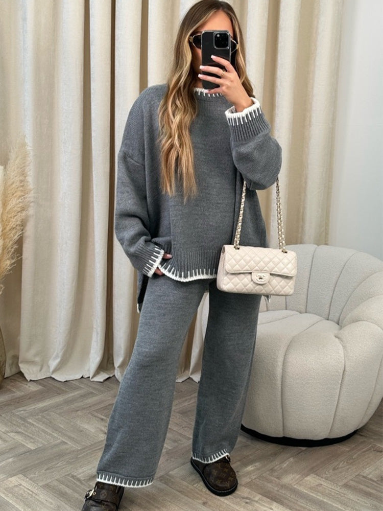 Knitted Set | Two-Piece Women's Set with Sweater and Pants | EVI