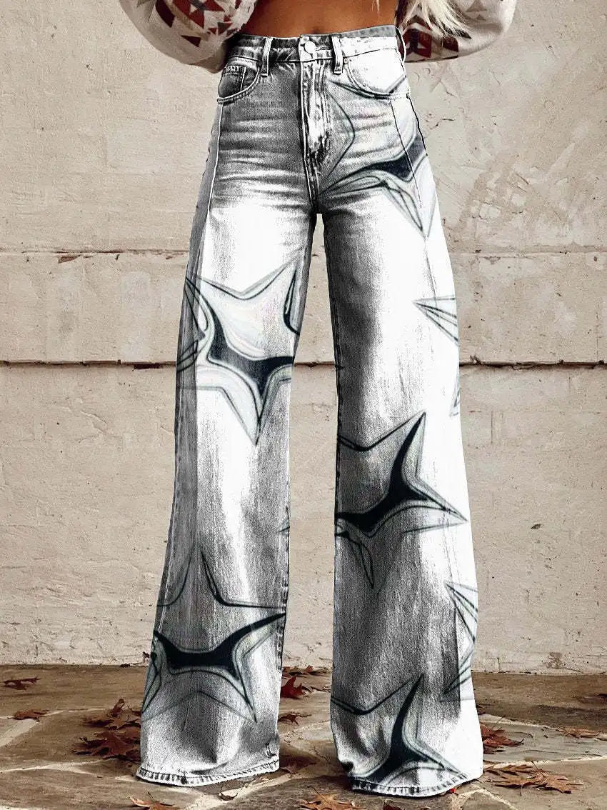 Women's Long vintage jeans Wide Leg Pants