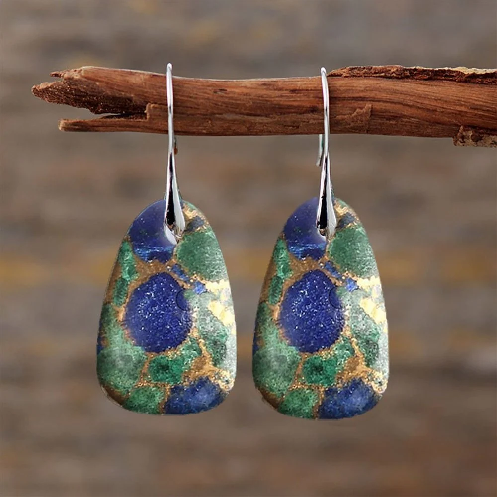 Vintage Green & Blue Stone Earrings