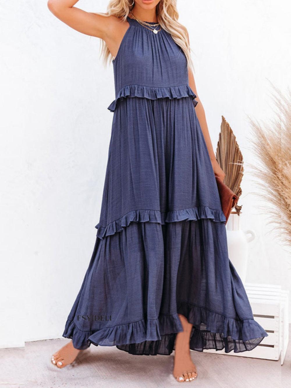 Long floor-length cake dress