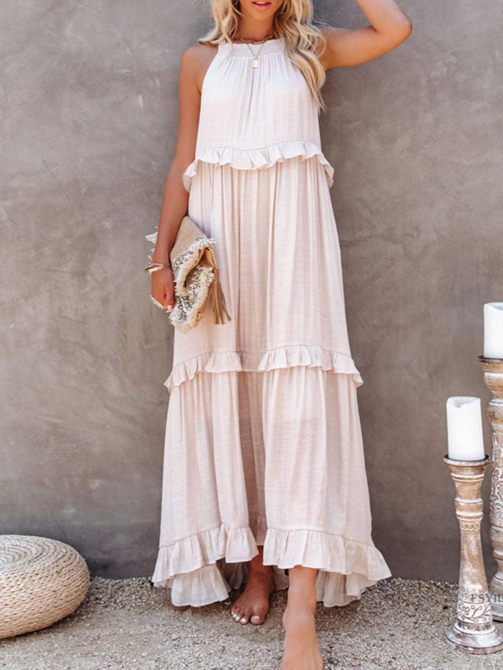 Long floor-length cake dress