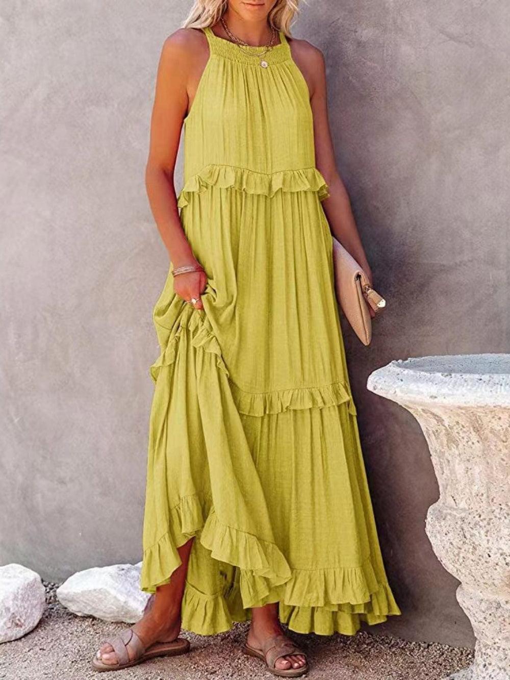 Long floor-length cake dress