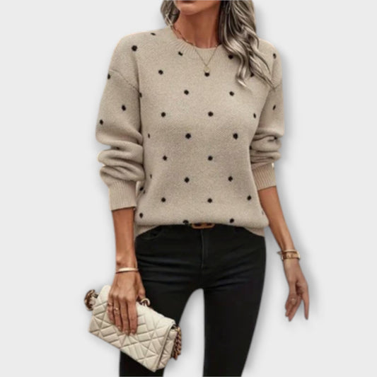 Ava | Casual Polka Dot Knit Sweater