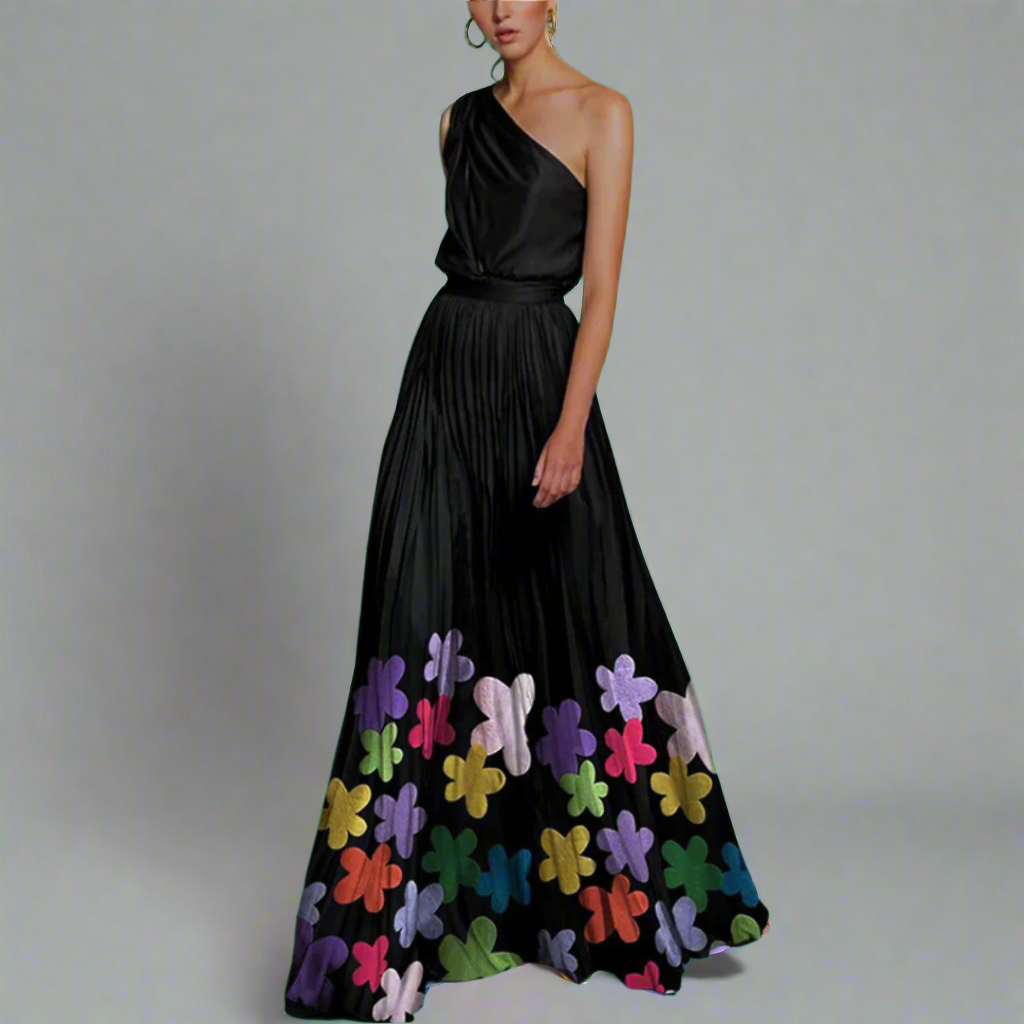 Black with Flowers / 3XL
