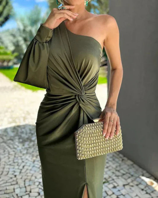 Rosea one-shoulder evening dress