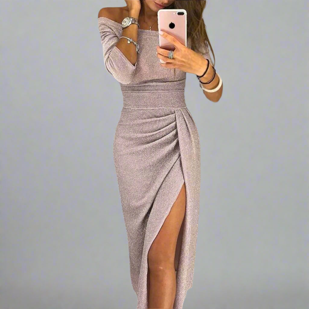Isabella | Sparkling Dinner Dress with Elegant Hip Slit