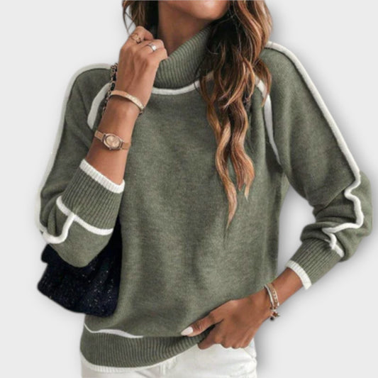 Christine | Luxurious Olive Green Knit Sweater