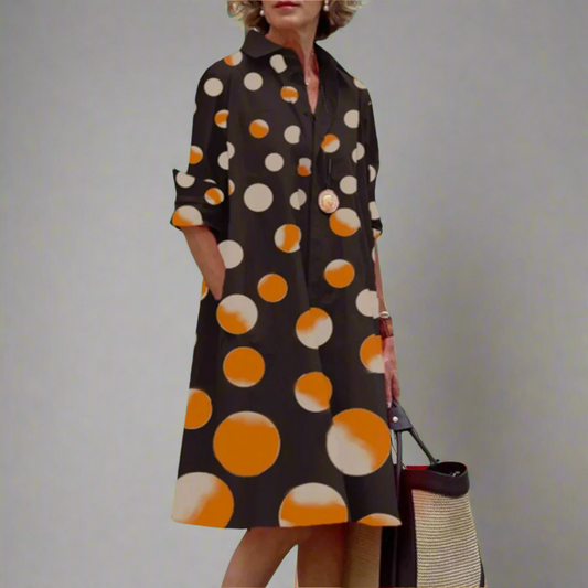 Eike | Handcrafted Premium Midi Dress with Polka Dots