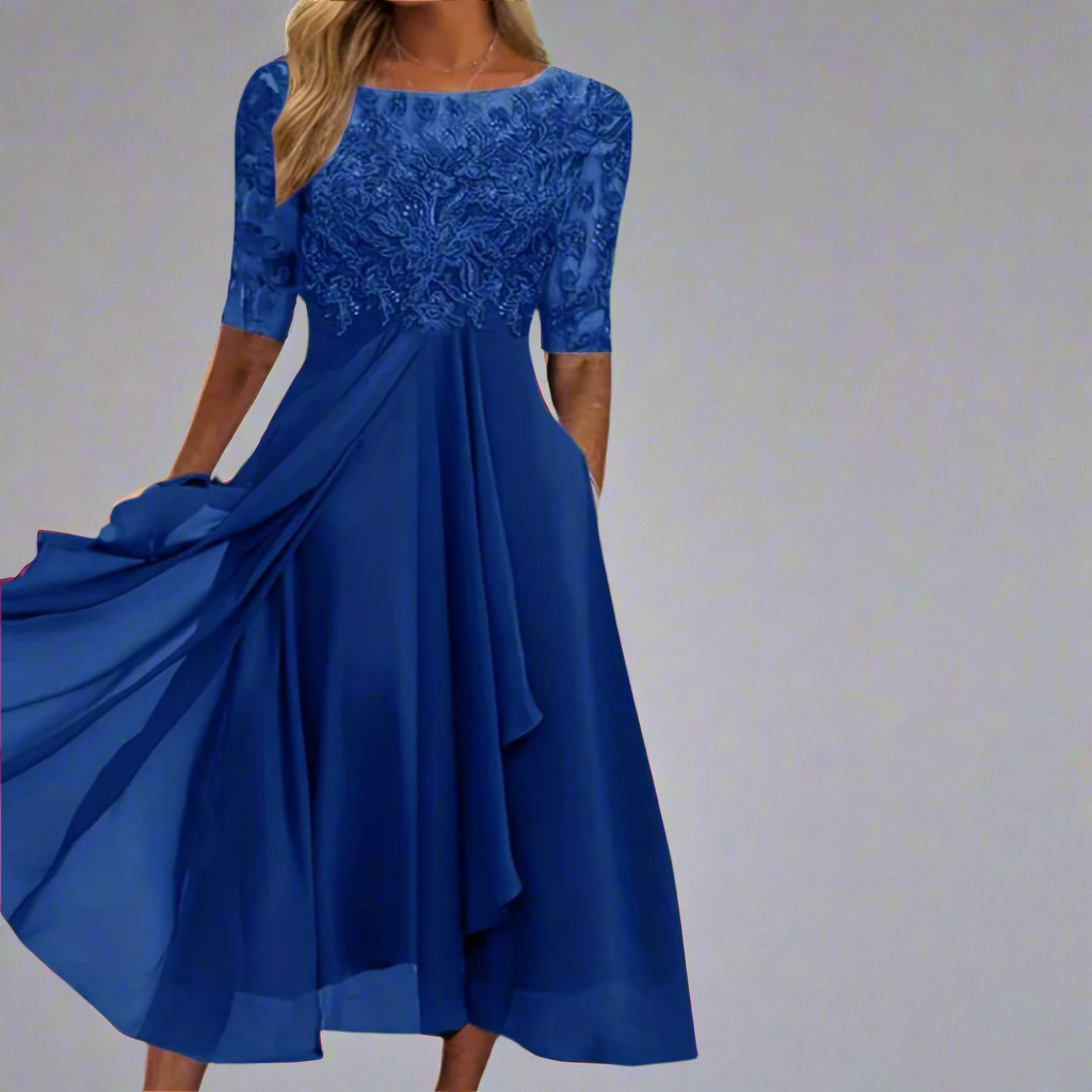 Elisa | Elegant Midi Dress with Lace