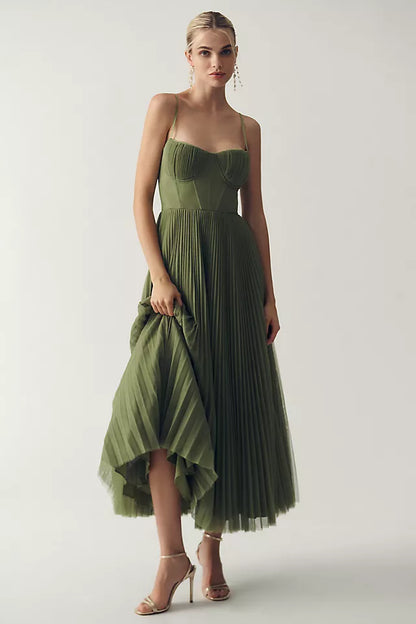 Elara™ |Pleated Tulle Corset Dress
