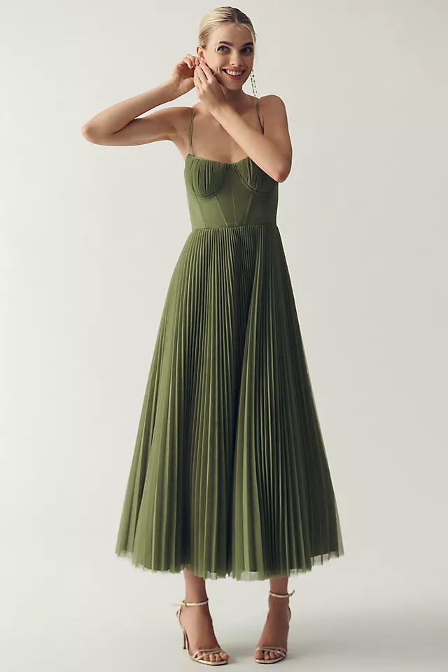 Elara™ |Pleated Tulle Corset Dress