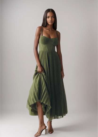 Elara™ |Pleated Tulle Corset Dress