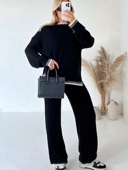 Knitted Set | Two-Piece Women's Set with Sweater and Pants | EVI