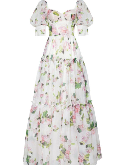 Voluminous Sheer Sleeves Dress