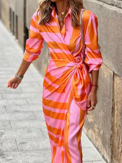 Rosea Wrap Style Dress with Print