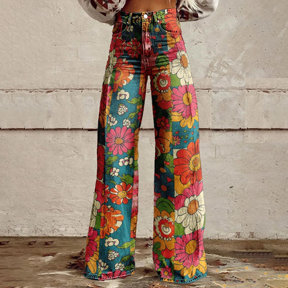 Women's Vintage Jeans Flares Loose Party