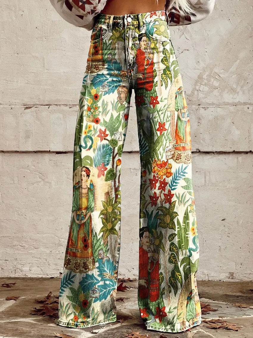 Women's Long vintage jeans Wide Leg Pants