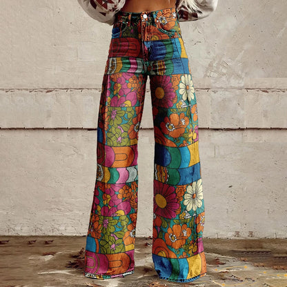 Women's Vintage Jeans Flares Loose Party