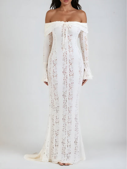 Lace Off-Shoulder Maxi Dress
