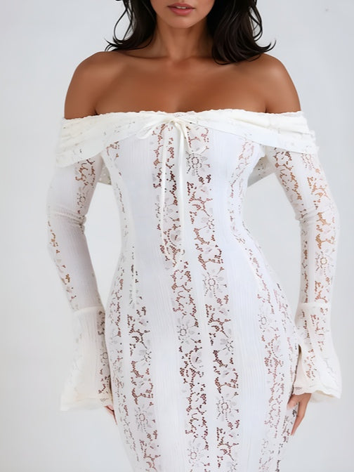 Lace Off-Shoulder Maxi Dress