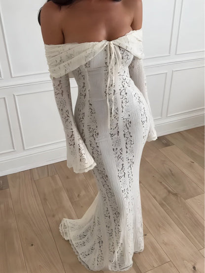 Lace Off-Shoulder Maxi Dress