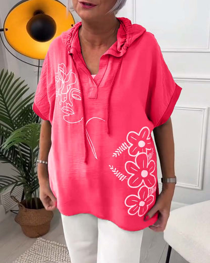 Lory | Floral Hooded Blouse