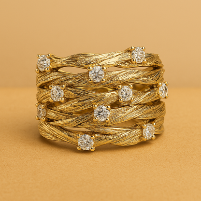 Vintage Golden Zirconia Ring