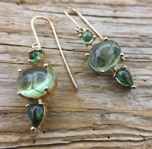 Vintage Green Crystaline Earrings