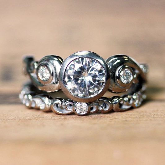 Vintage Silver Plated Zirconia Ring