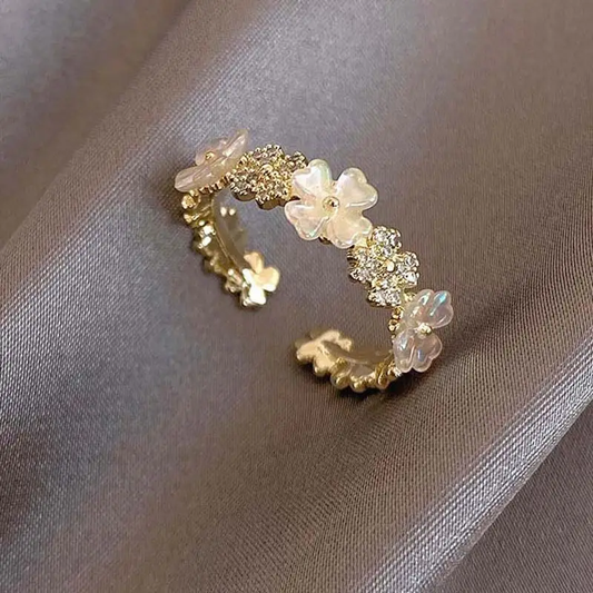 Vintage Floral Open Ring