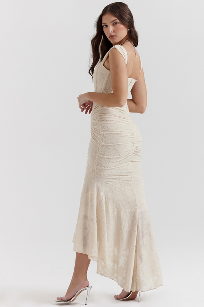 Dove - Elegant Slim Cut Lace Maxi Dress