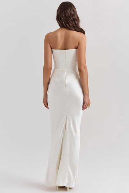 Paloma - Elegant Satin Strapless Maxi Dress