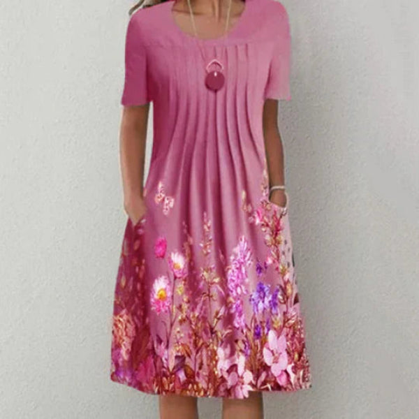Mini dress with floral pattern